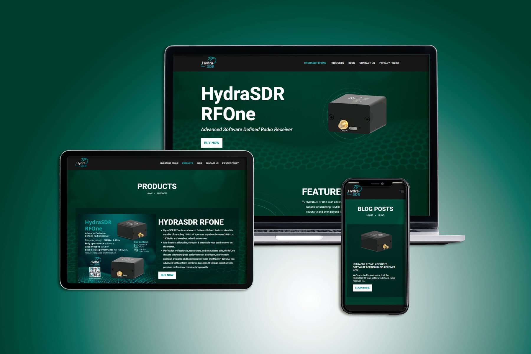 HydraSDR RFOne — Product Website — homepage